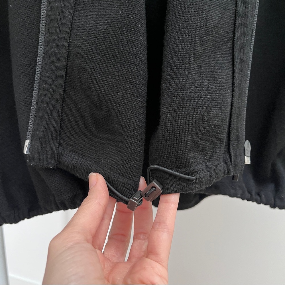 Akris Punto wool stretch knit zip sweater jacket 10 black timeless old money - Picture 9 of 11